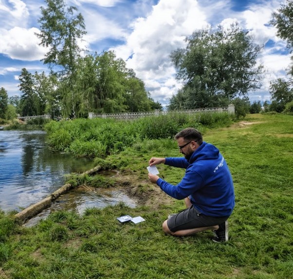 Volunteers testing river water quality during The Great UK WaterBlitz campaign